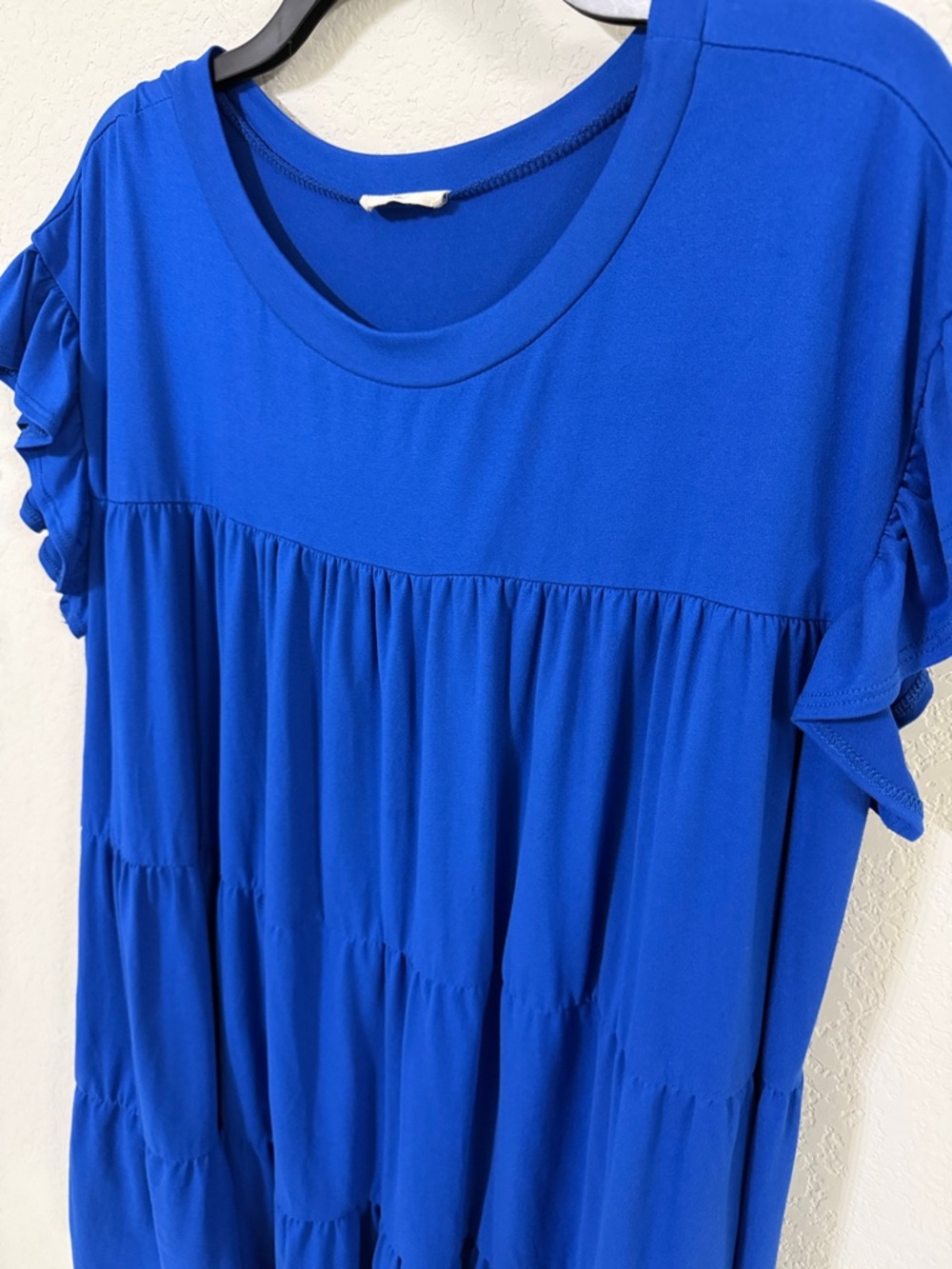 Entro Cobalt Blue Ruffle Sleeve Dress